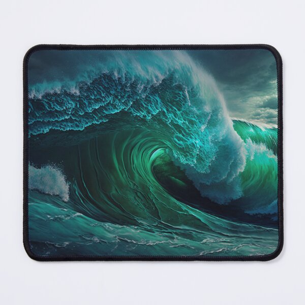 Item preview, Stormy Malachite Green Ocean designed and sold by tejaspawar.