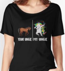 Camiseta ancha para mujer Tío Mi Tío Unicornio T-shirt Divertido Dabbing Cute Dab