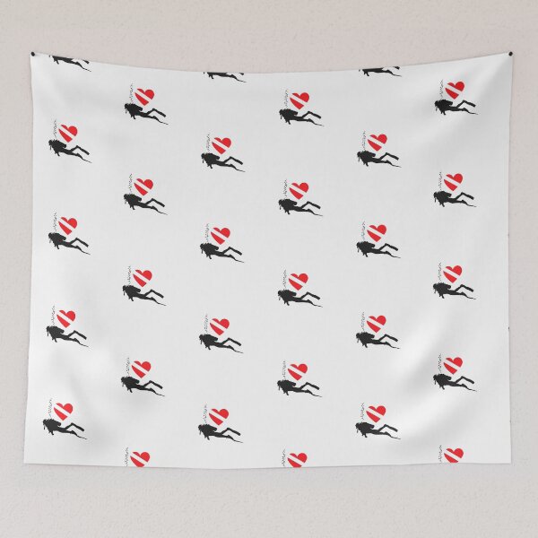Item preview, I LOVE Scuba Diving Flag designed and sold by Nostraw.