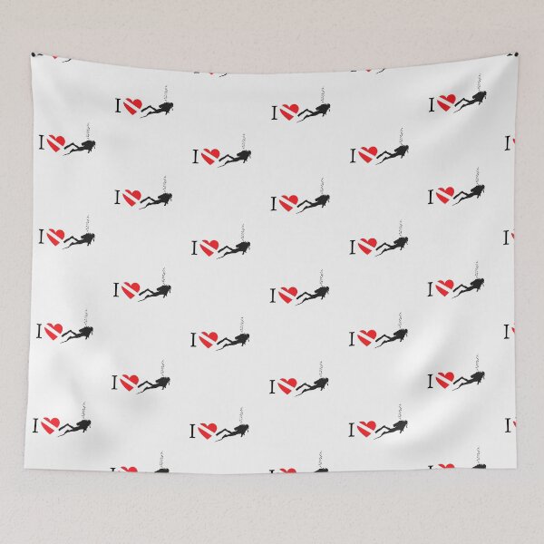 Item preview, I LOVE Scuba Diving Flag designed and sold by Nostraw.