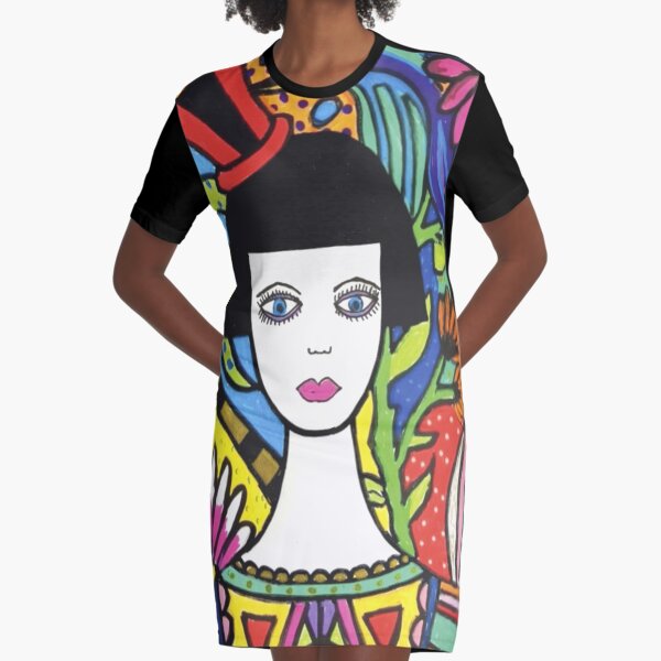 Top Hat Graphic T-Shirt Dress