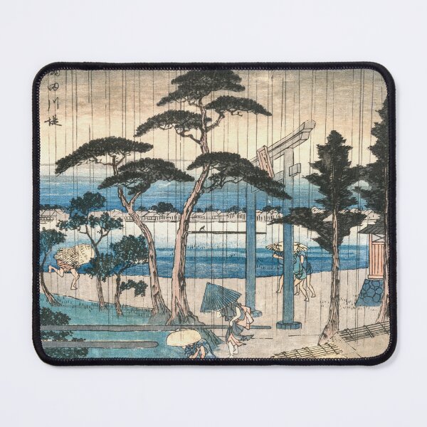 Item preview, Lluvia ligera en el terraplén del río Sumida - Utagawa Hiroshige - designed and sold by LeiWeiss.