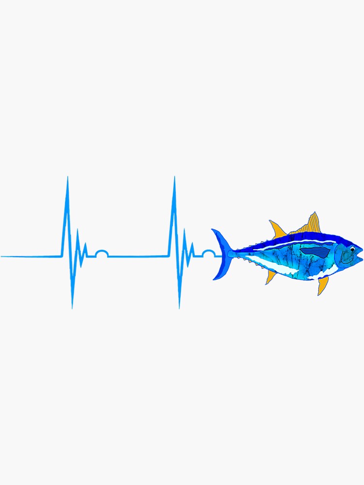 Bluefin Tuna Heartbeat Ekg Pulseline Deep Sea Fishing | Sticker