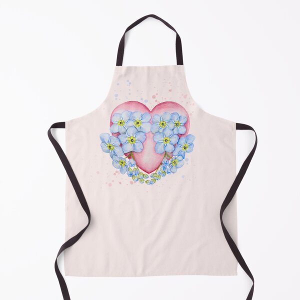 Item preview, Pink heart and forget-me-not flowers  designed and sold by ColorSplendor.