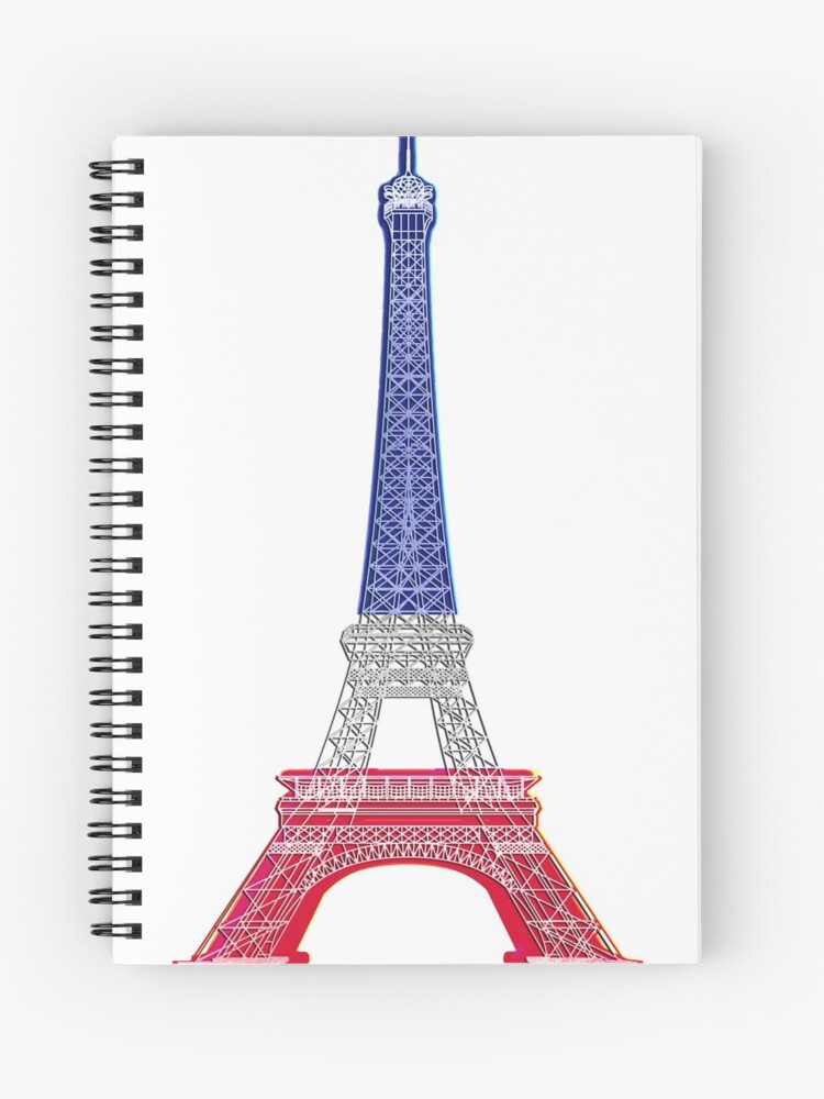 Cuaderno de espiral «Torre Eiffel Bandera francesa» de PixDezines |  Redbubble