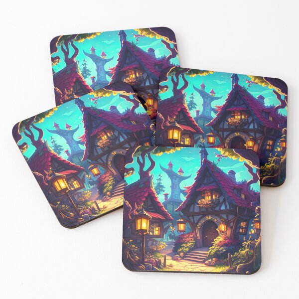 Item preview, Cute vibrant fantasy village illustration designed and sold by RK - Shop.