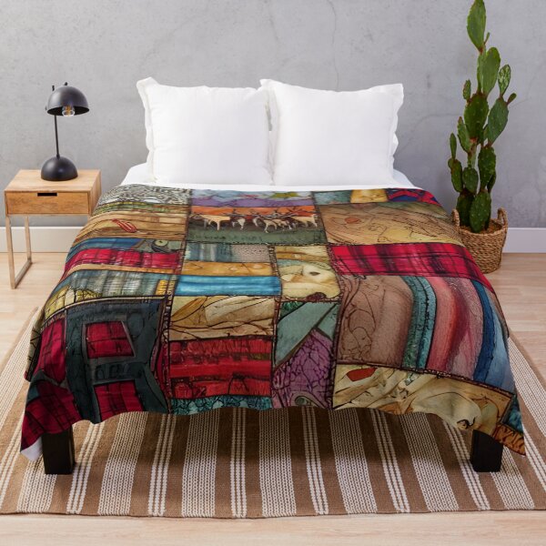 Item preview, Abstract Colorful Patchwork Simulated Quilt Pattern designed and sold by Sweet  Zoe Shop.