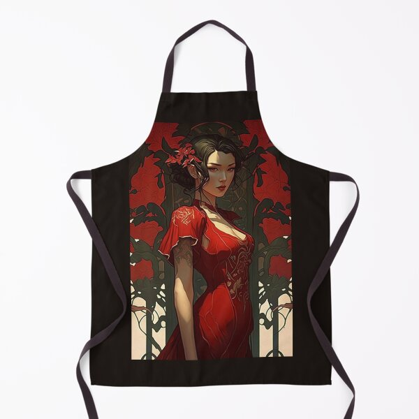 Artikelvorschau, Das scharlachrote Qi Pao - Jugendstil entworfen und verkauft von ArtNouveauChic.