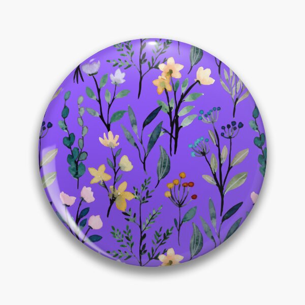 Item preview, Wildflower Pattern On Purple Background designed and sold by TheCatmeow2000.