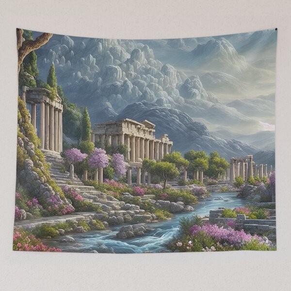 Item preview, Greek mythical clouds city painting designed and sold by RK - Shop.