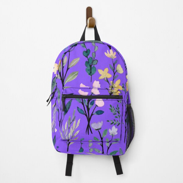 Item preview, Wildflower Pattern On Purple Background designed and sold by TheCatmeow2000.