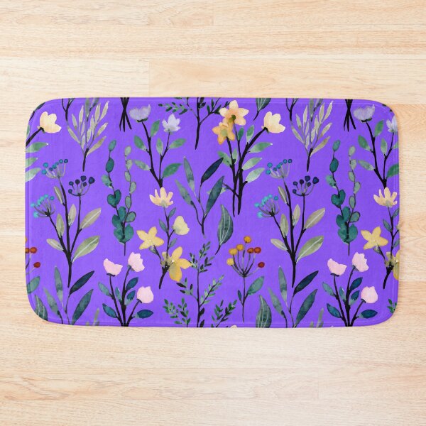 Item preview, Wildflower Pattern On Purple Background designed and sold by TheCatmeow2000.