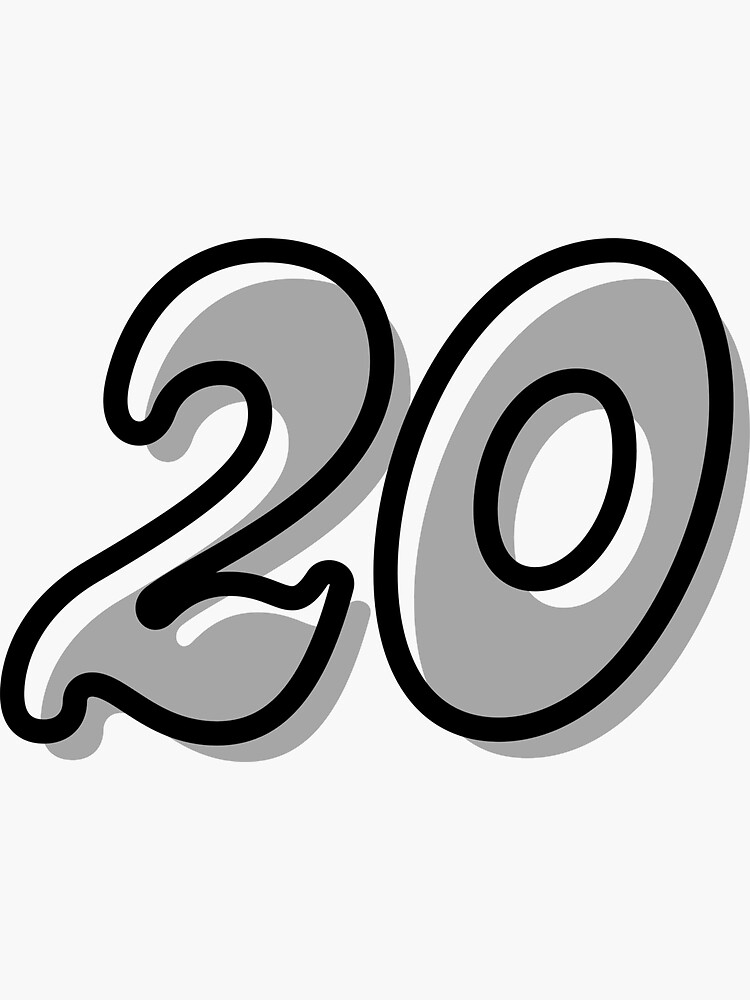 Number 20 Sticker for Sale by mankindvm | Redbubble
