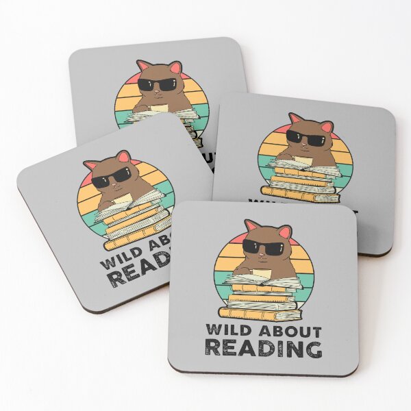 Item preview, Wild about Reading cat designed and sold by Pixelish.