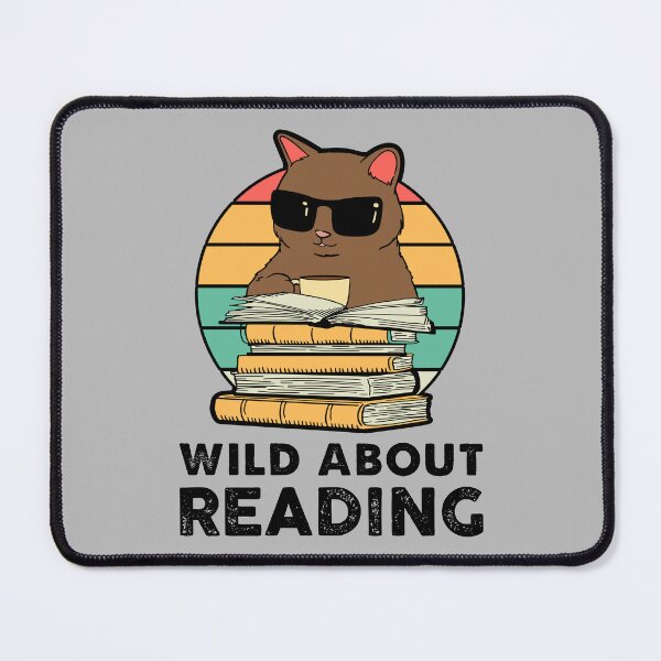 Item preview, Wild about Reading cat designed and sold by Pixelish.