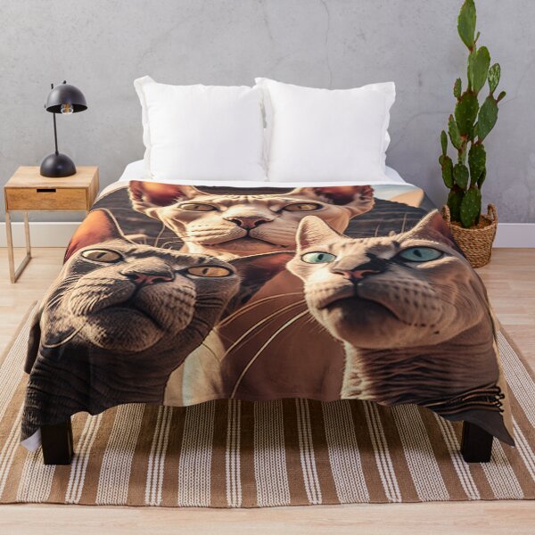 Item preview, Three tourist sphynx cats taking selfie at pyramids designed and sold by RK - Shop.