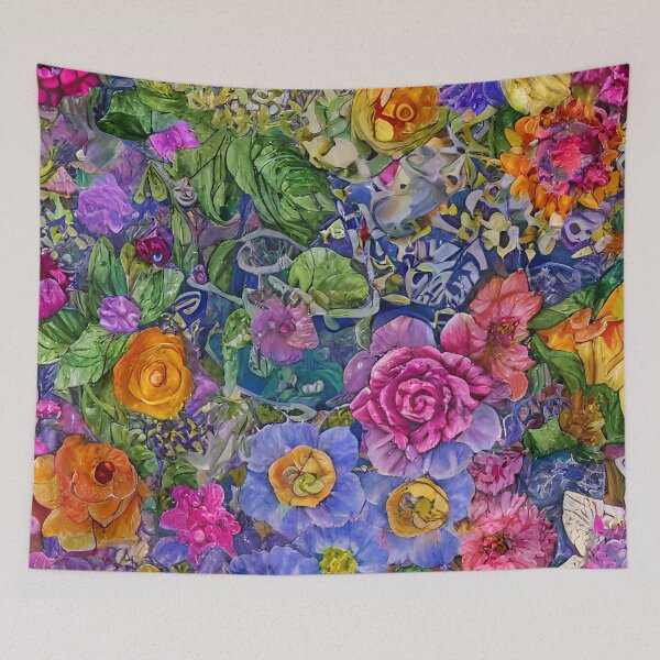 Item preview, Colorful Bed of Abstract Flowers Design designed and sold by Sweet  Zoe Shop.