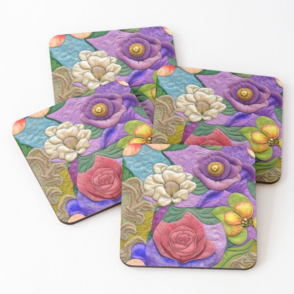Item preview, Vibrant Pop of Colors Simulated Floral Quilt Pattern designed and sold by Sweet  Zoe Shop.