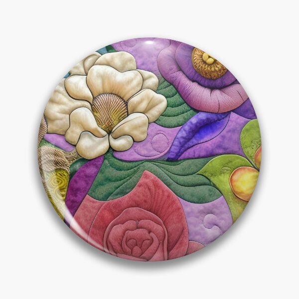 Item preview, Vibrant Pop of Colors Simulated Floral Quilt Pattern designed and sold by Sweet  Zoe Shop.