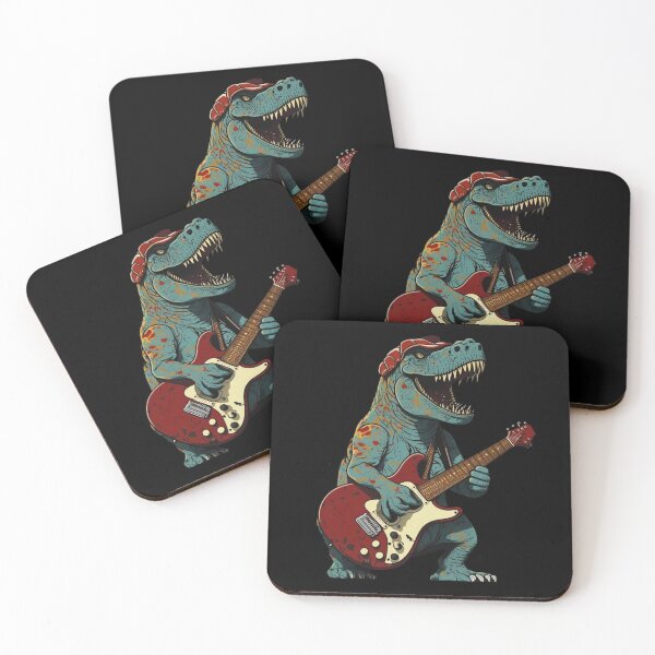 Item preview, A Dinosaur Playing A Guitar, T-Rex Playing Guitar designed and sold by Gerald Waters.