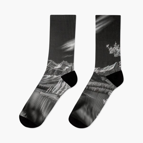 Item preview, Canadian Rockies Digital Art Black and White Infrared designed and sold by ImageVortex.