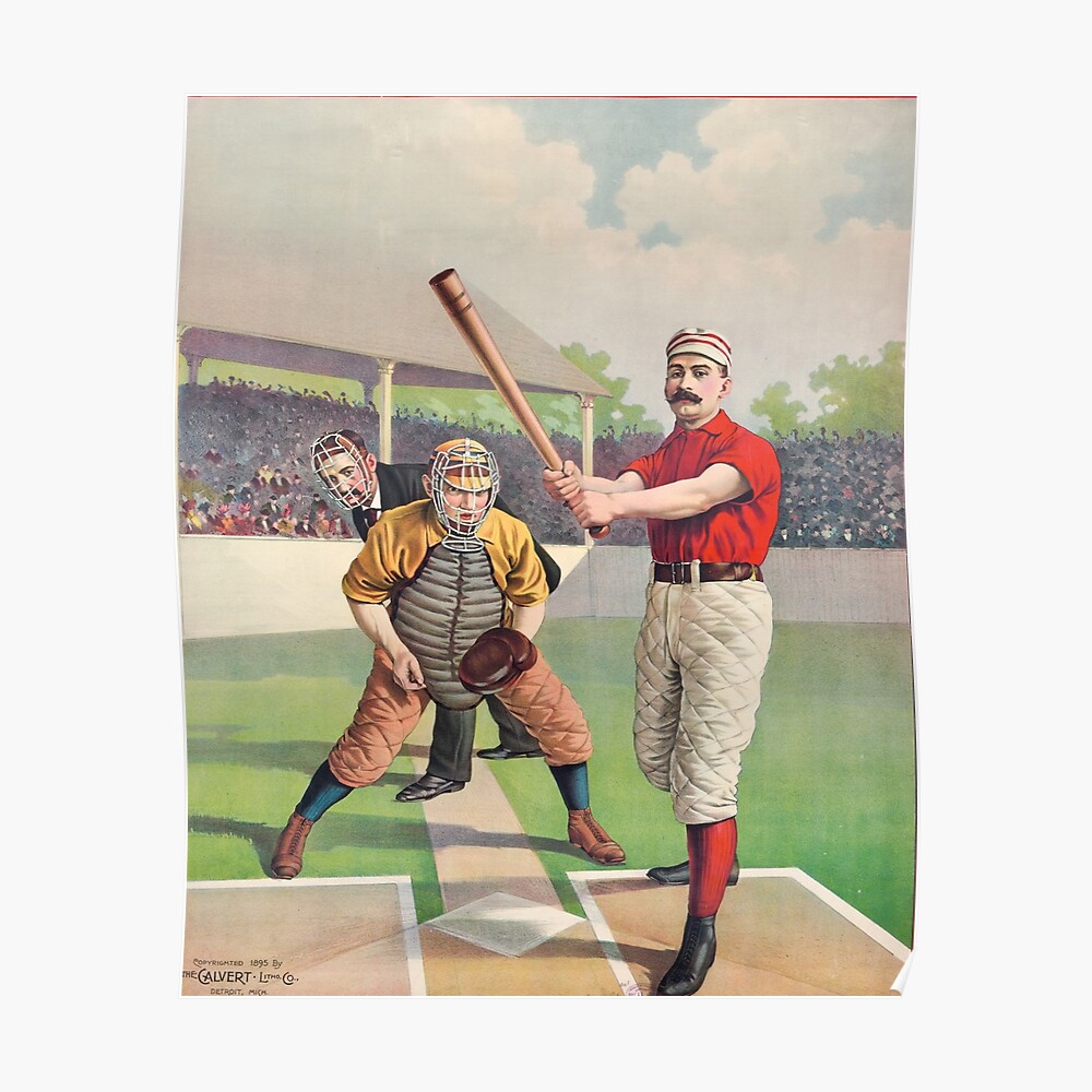 Vintage 1800s Baseball Game Poster