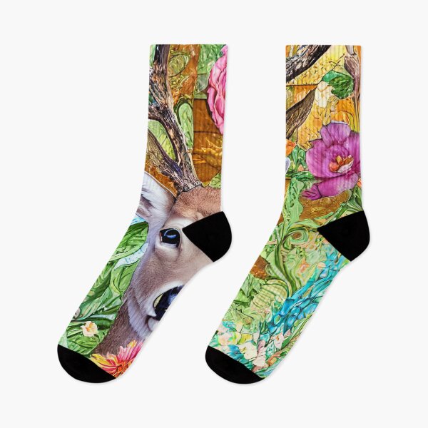 Item preview, Flowers and Deer Colorful Abstract Decoupage designed and sold by Sweet  Zoe Shop.