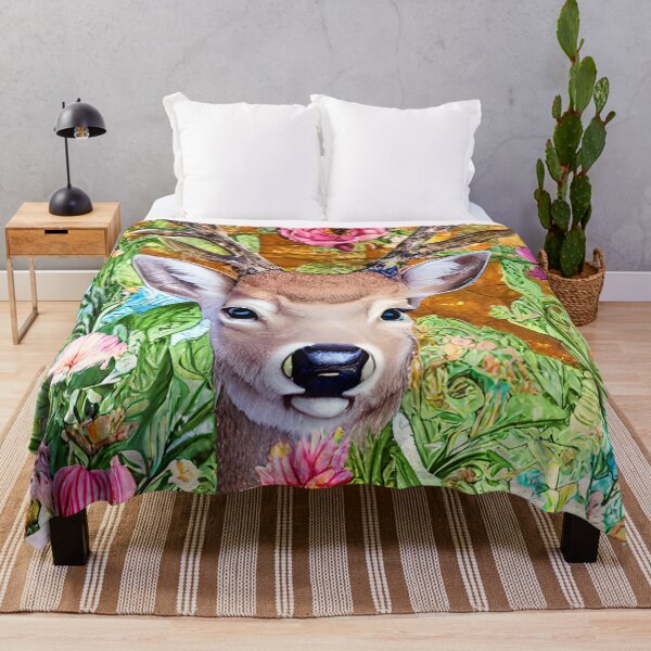 Item preview, Flowers and Deer Colorful Abstract Decoupage designed and sold by Sweet Zoe Shop.