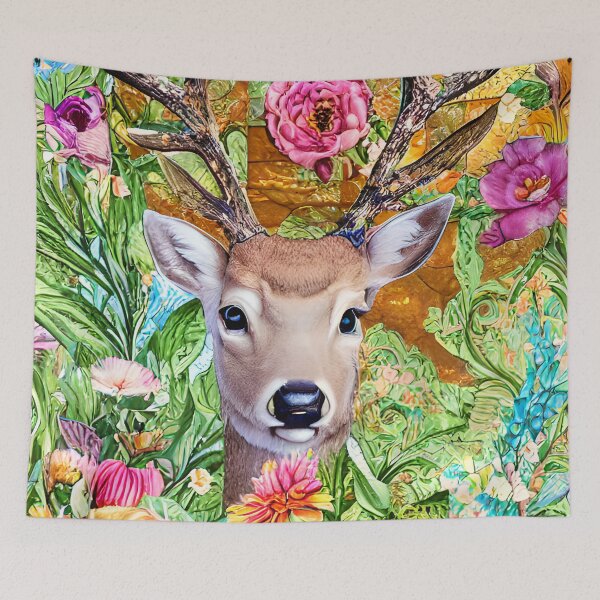 Item preview, Flowers and Deer Colorful Abstract Decoupage designed and sold by Sweet  Zoe Shop.