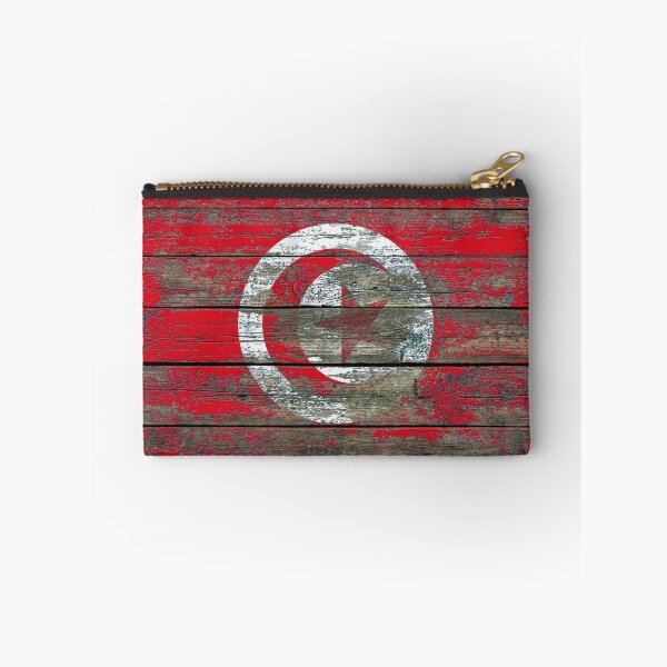 Item preview, Flag of Tunisia on Rough Wood Boards Effect designed and sold by JeffBartels.