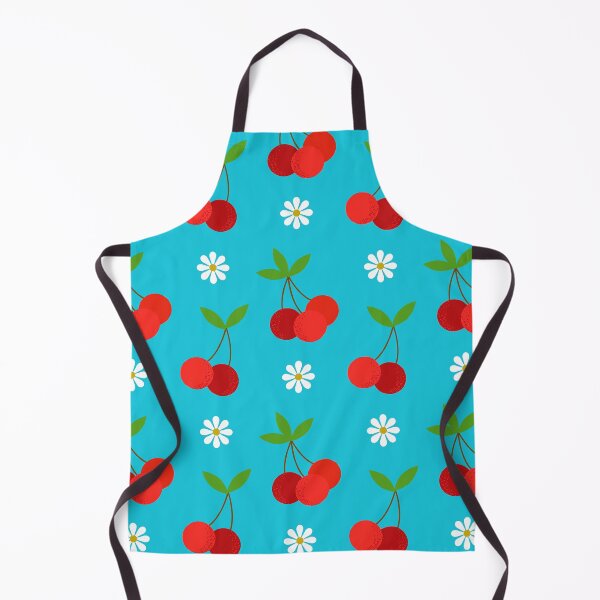 Item preview, Retro Cherries Pattern With Leaves On Aqua designed and sold by DEC02.