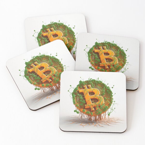 Item preview, bitcoin logo surrounded by leaf designed and sold by masphie.