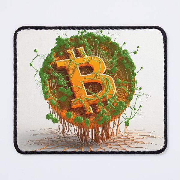 Item preview, bitcoin logo surrounded by leaf designed and sold by masphie.