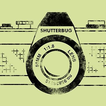 Artwork thumbnail, Shutterbug Vintage Camera Black by lavenderochre