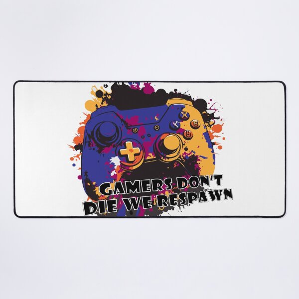 Artikelvorschau, Gamer sterben nicht, wir respawnen, farbenfroher Gaming-Controller entworfen und verkauft von HBWOLFARTS.