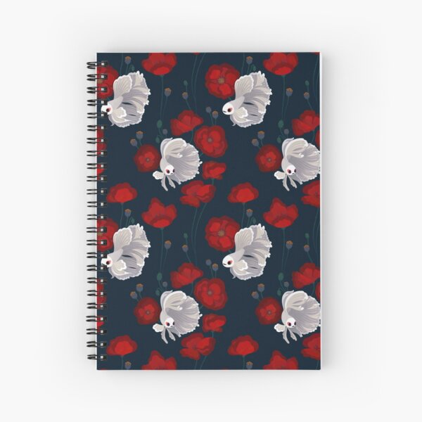 Bettas and Poppies Spiral Notebook