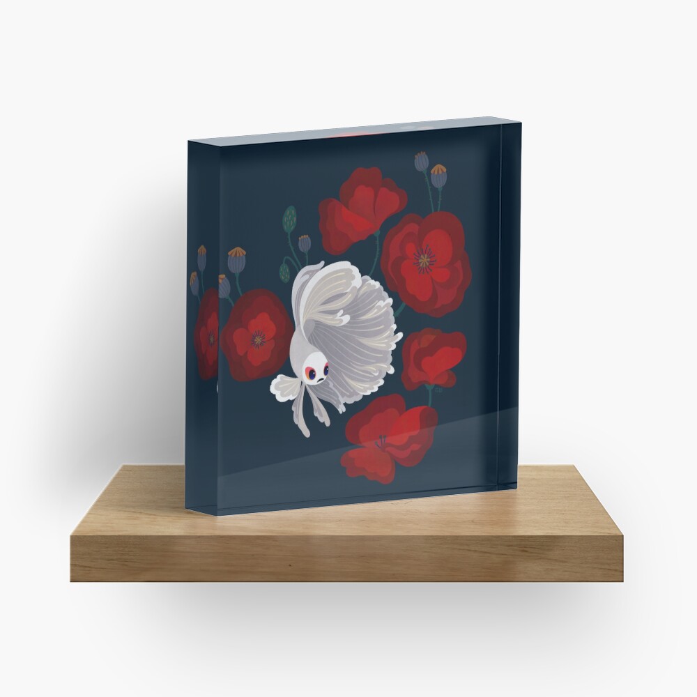 Bettas and Poppies Acrylic Block