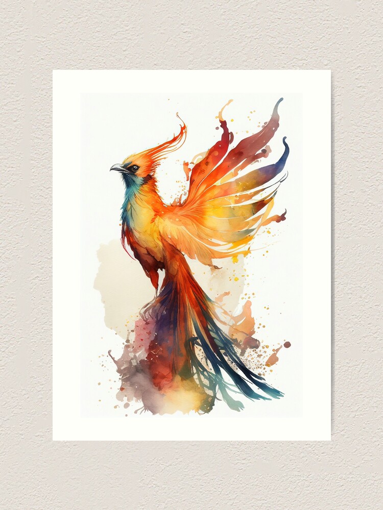 ART PRINT outlet - Original PHOENIX Watercolor Art Print 11x14 AJJ Arts