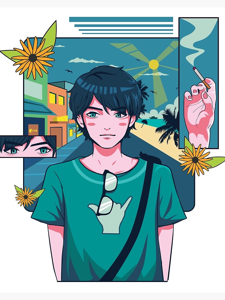 Aesthetic Anime Boy | Art Board Print