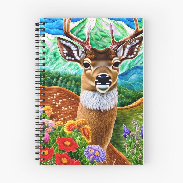 Item preview, Majestic Deer Big Antlers, Beautiful Mountain Floral Valley designed and sold by Sweet  Zoe Shop.