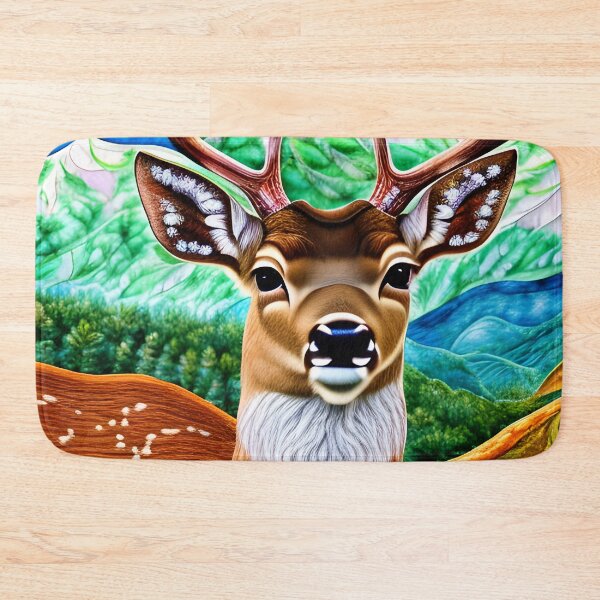 Item preview, Majestic Deer Big Antlers, Beautiful Mountain Floral Valley designed and sold by Sweet  Zoe Shop.