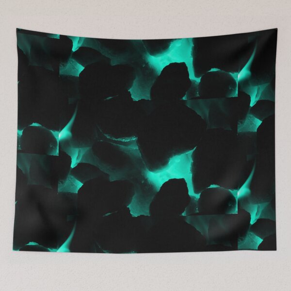 Item preview, Hot coals fire flame cyan tint designed and sold by eddiebarronshop.