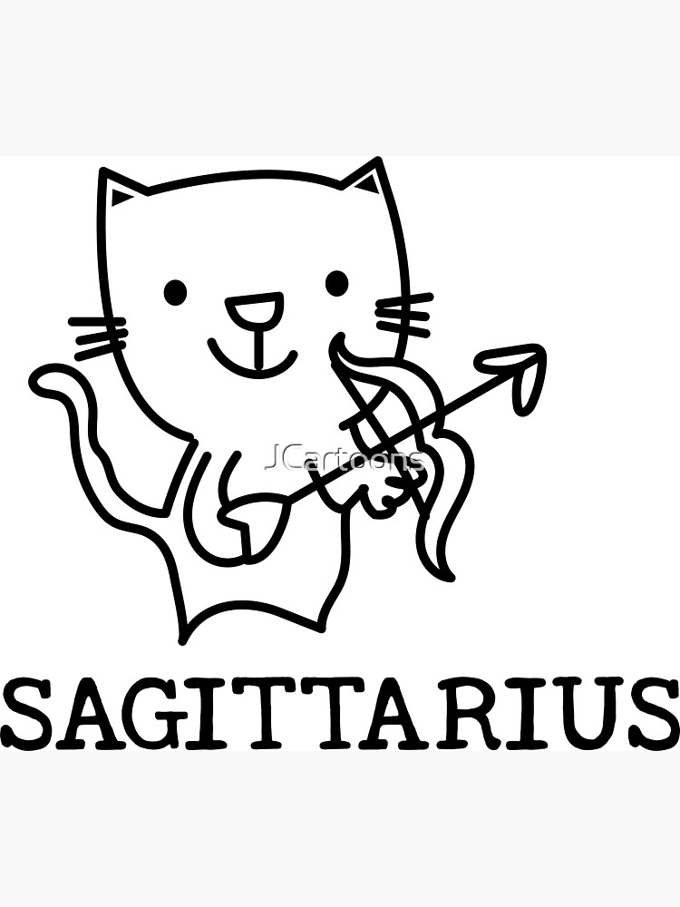 Thumbnail 3 of 3, Sticker, Cat Sagittarius designed and sold by JCartoons.