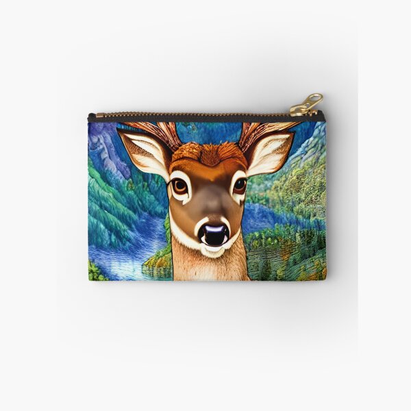 Item preview, Deer with Big Antlers Beautiful Wildflowers, Mountains and Valley  designed and sold by Sweet  Zoe Shop.