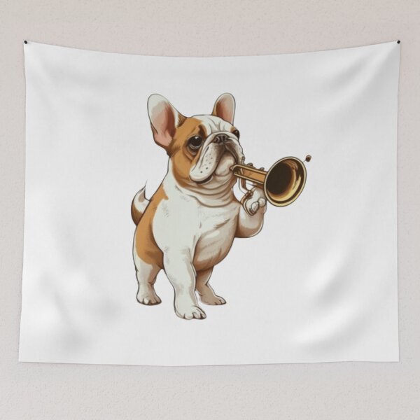 Item preview, Frenchie the Trumpet Player French Bulldog designed and sold by PetsEnough.
