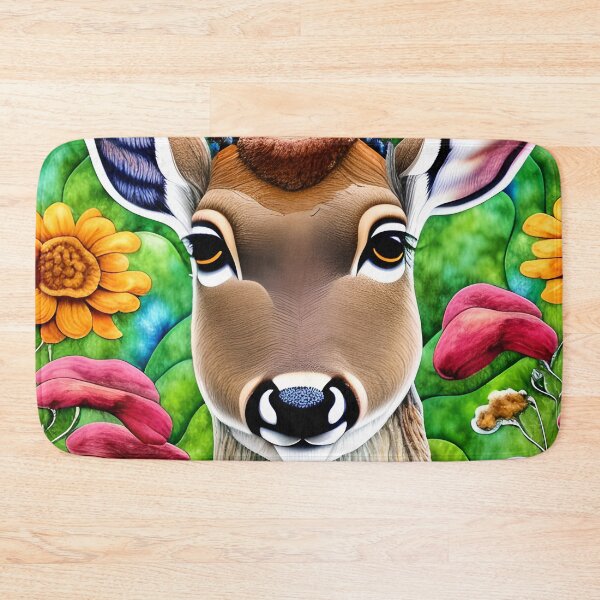 Item preview, Floral Deer Simulated Quilt designed and sold by Sweet  Zoe Shop.