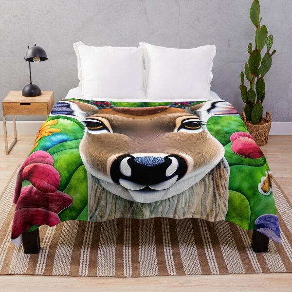 Item preview, Floral Deer Simulated Quilt designed and sold by Sweet Zoe Shop.