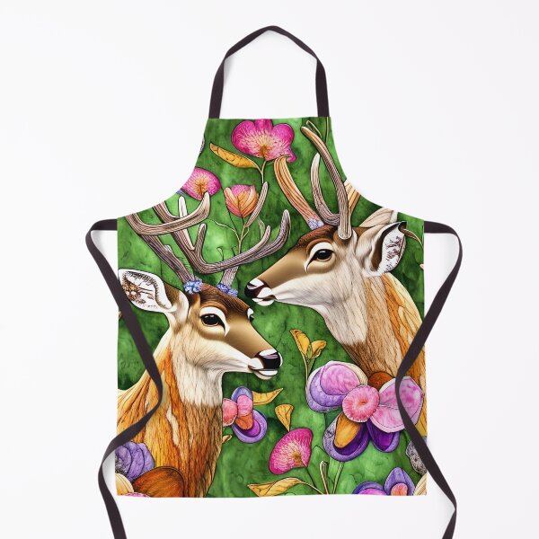 Item preview, Two Deer Heads, Bright Flowers Simulated Quilt designed and sold by Sweet  Zoe Shop.