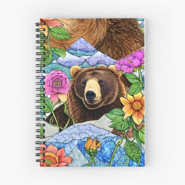 Item preview, Whimsical Bear and Flowers Simulated Quilt designed and sold by Sweet  Zoe Shop.