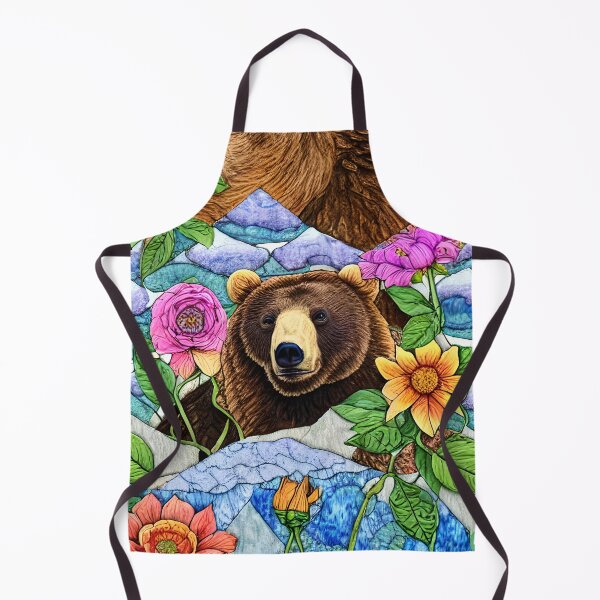 Item preview, Whimsical Bear and Flowers Simulated Quilt designed and sold by Sweet  Zoe Shop.